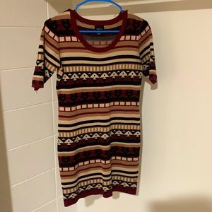 Womens Patterned Midi Dress